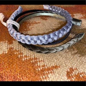 Anthropologie Braided Velvet  Headband Set